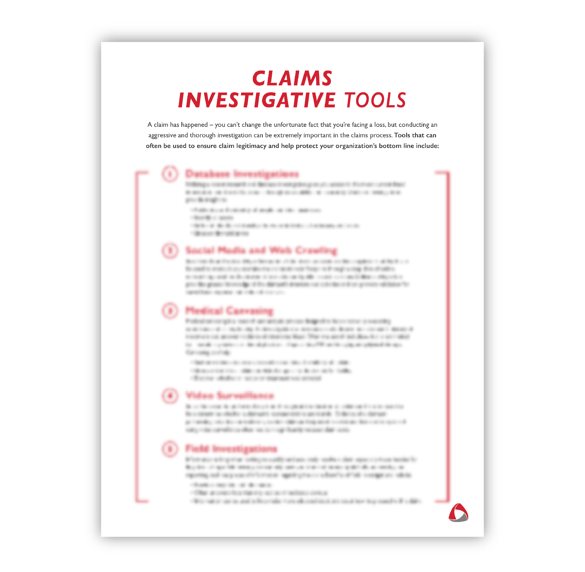 Claims Investigative Tools